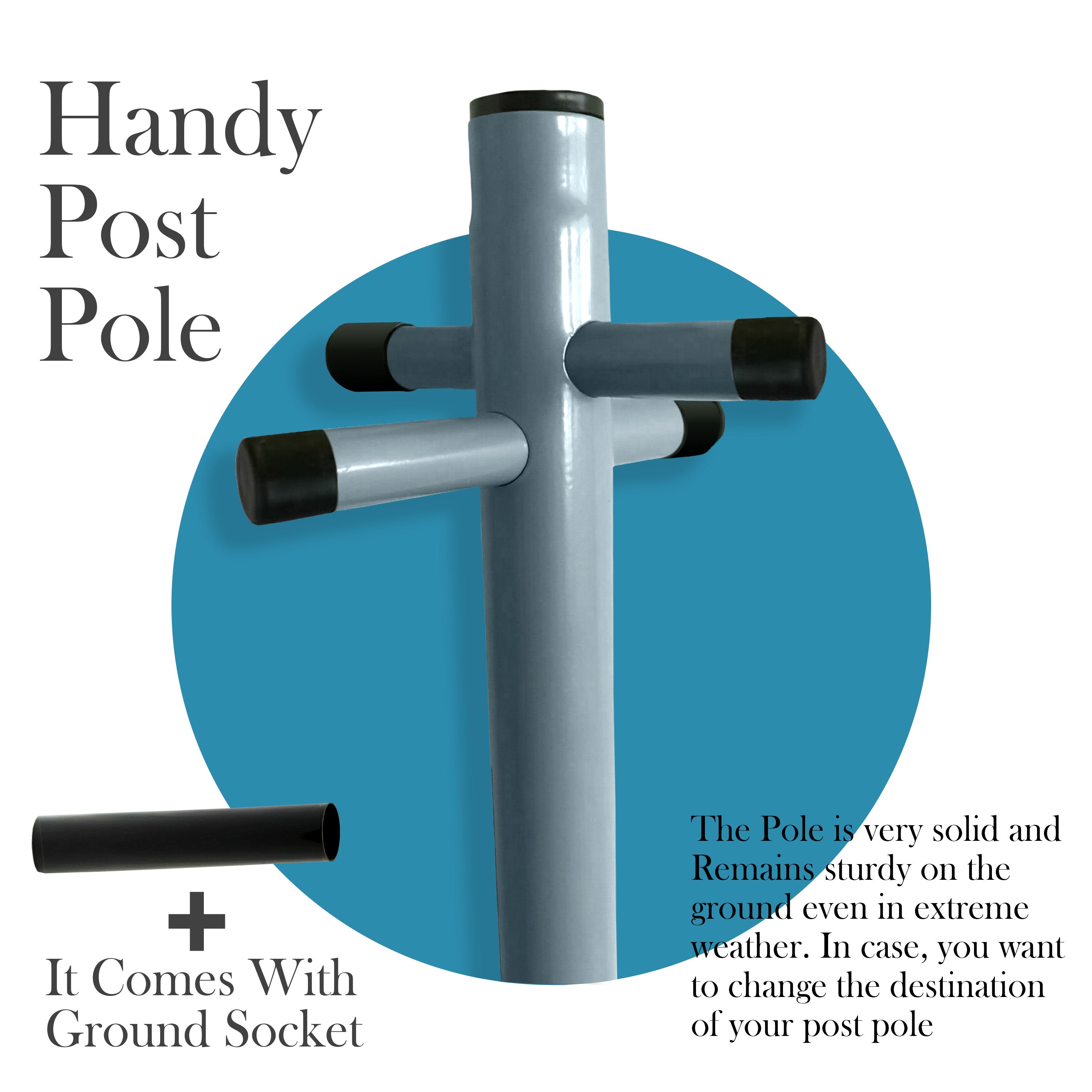 2.4m Washing Line Post Pole with Socket