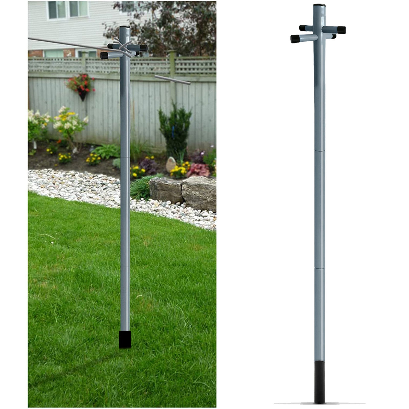 2.4m Washing Line Post Pole with Socket