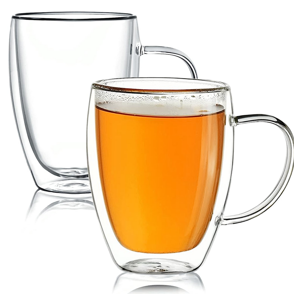 2Pc Double Wall Insulated Coffee Glass