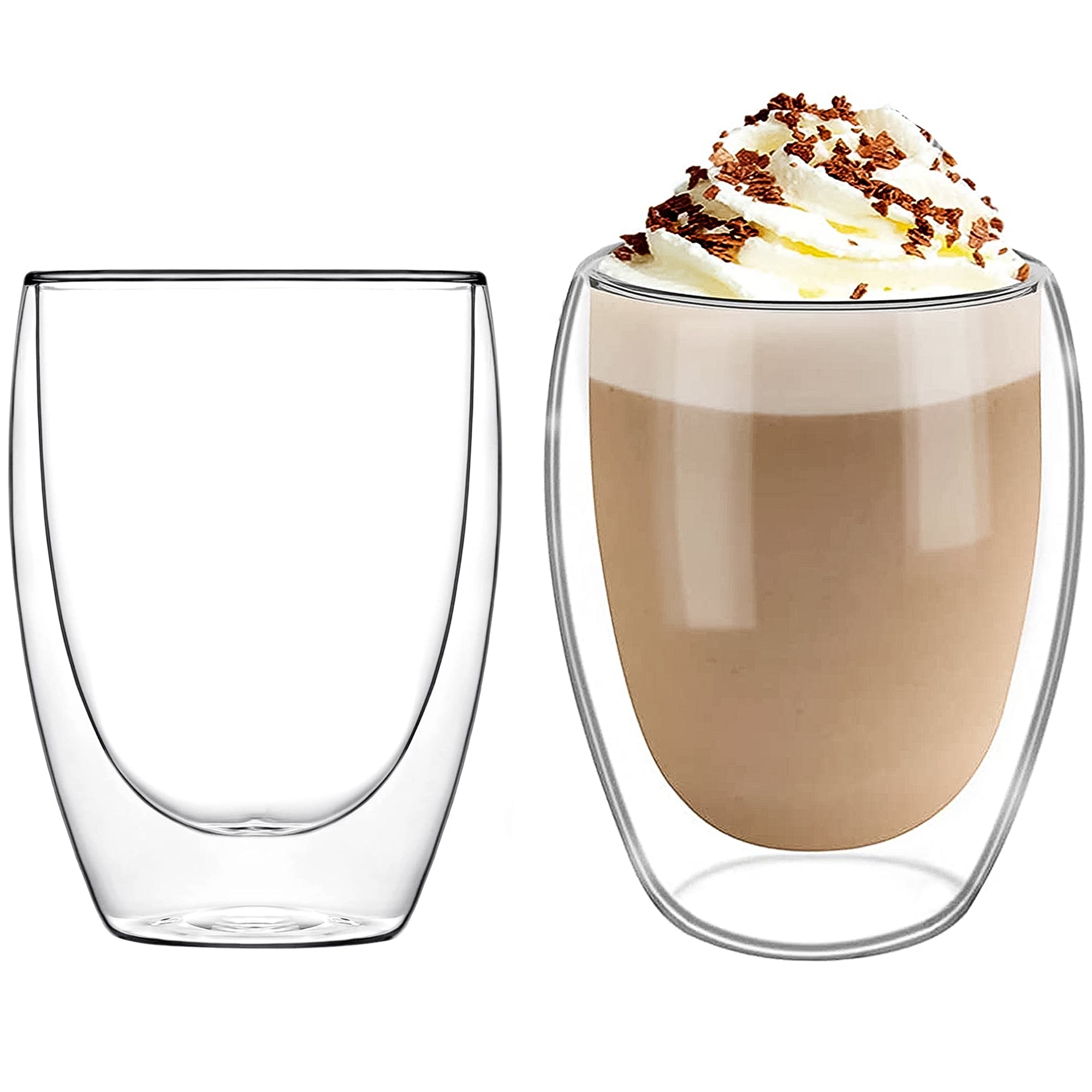 2Pc Double Wall Insulated Coffee Glass - 350 ml