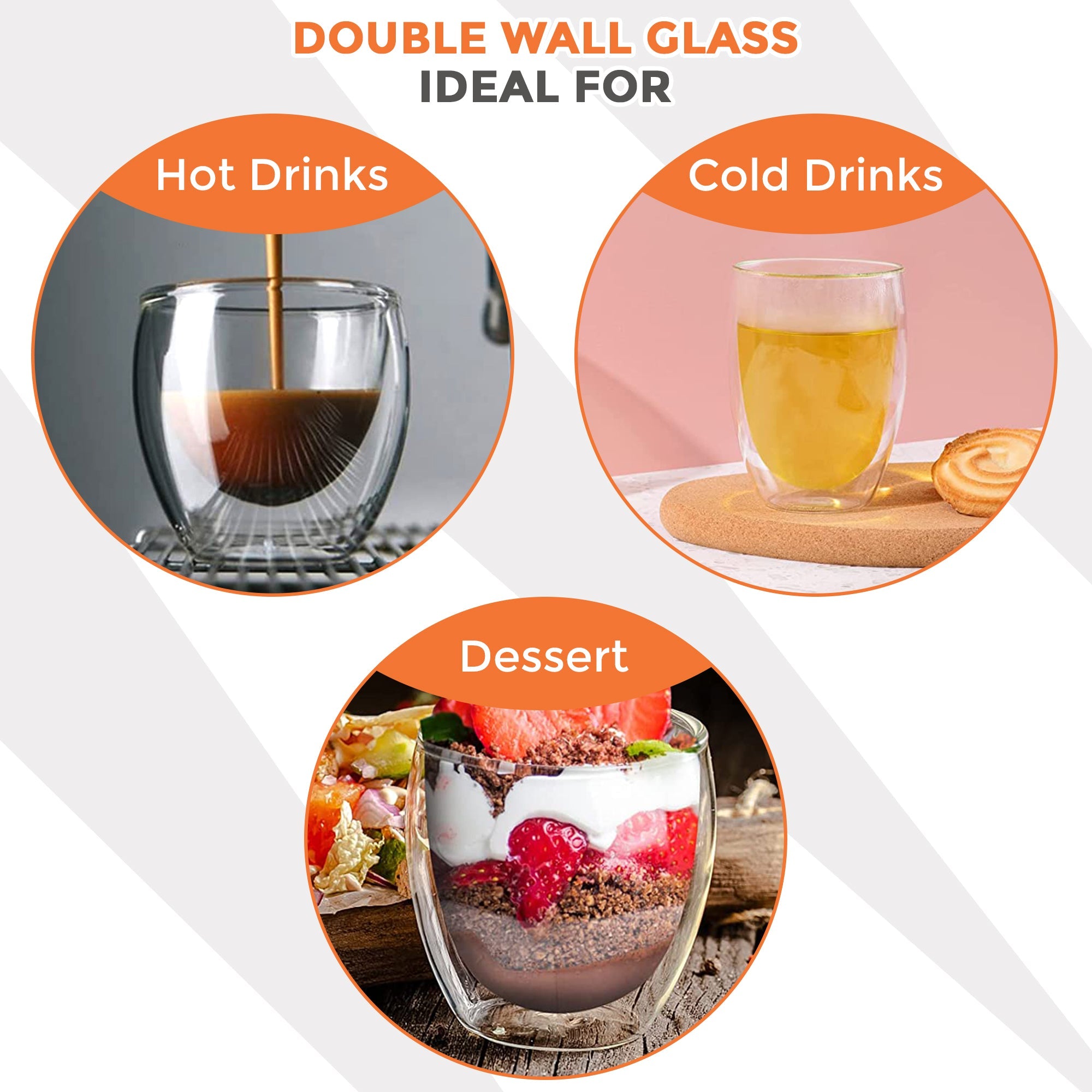 2Pc Double Wall Insulated Coffee Glass - 350 ml