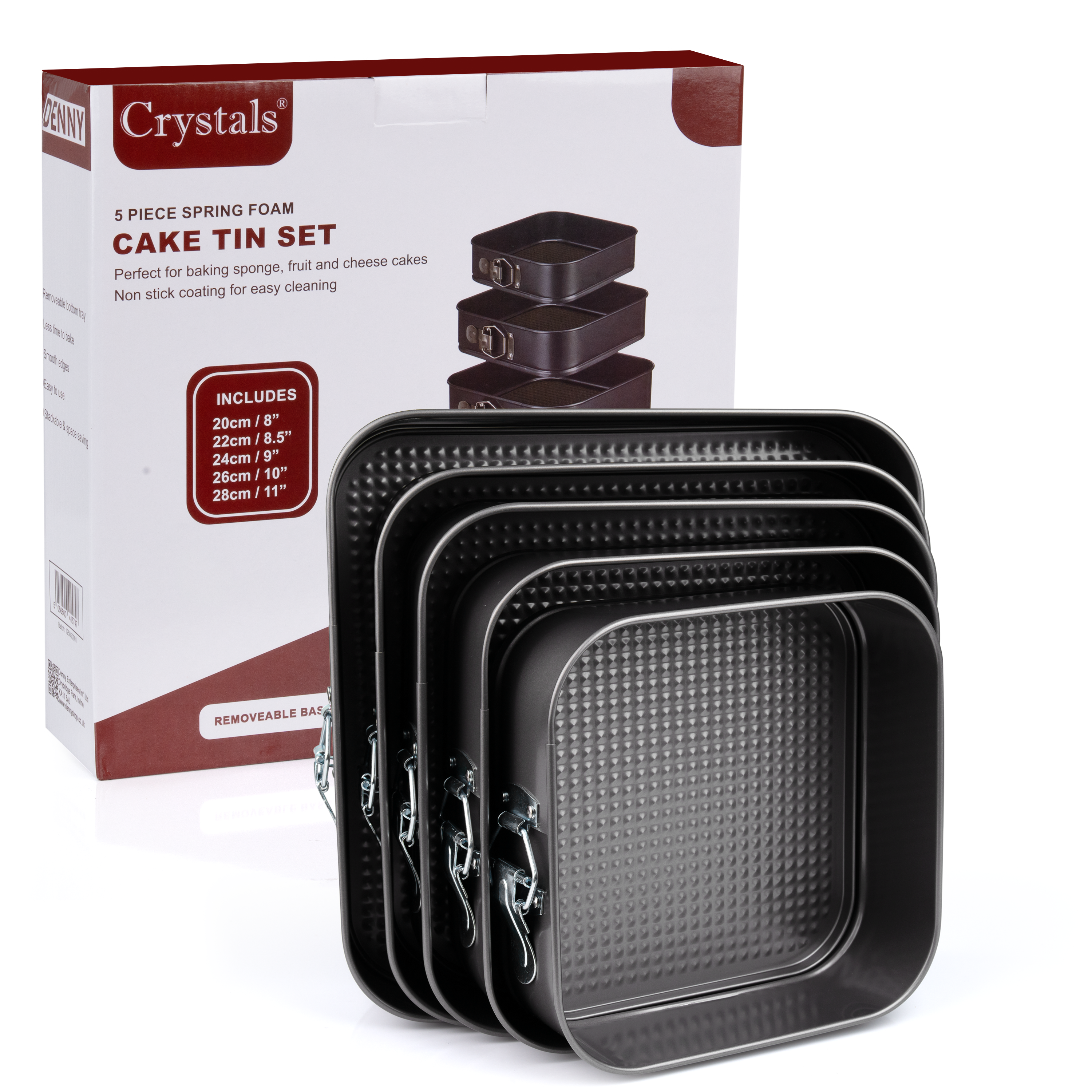 5Pcs Non Stick Square Cake Baking Trays