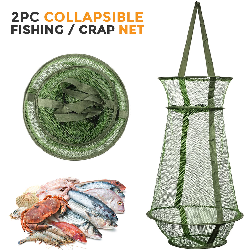 2 x Fish Folding Cage Crabbing Basket