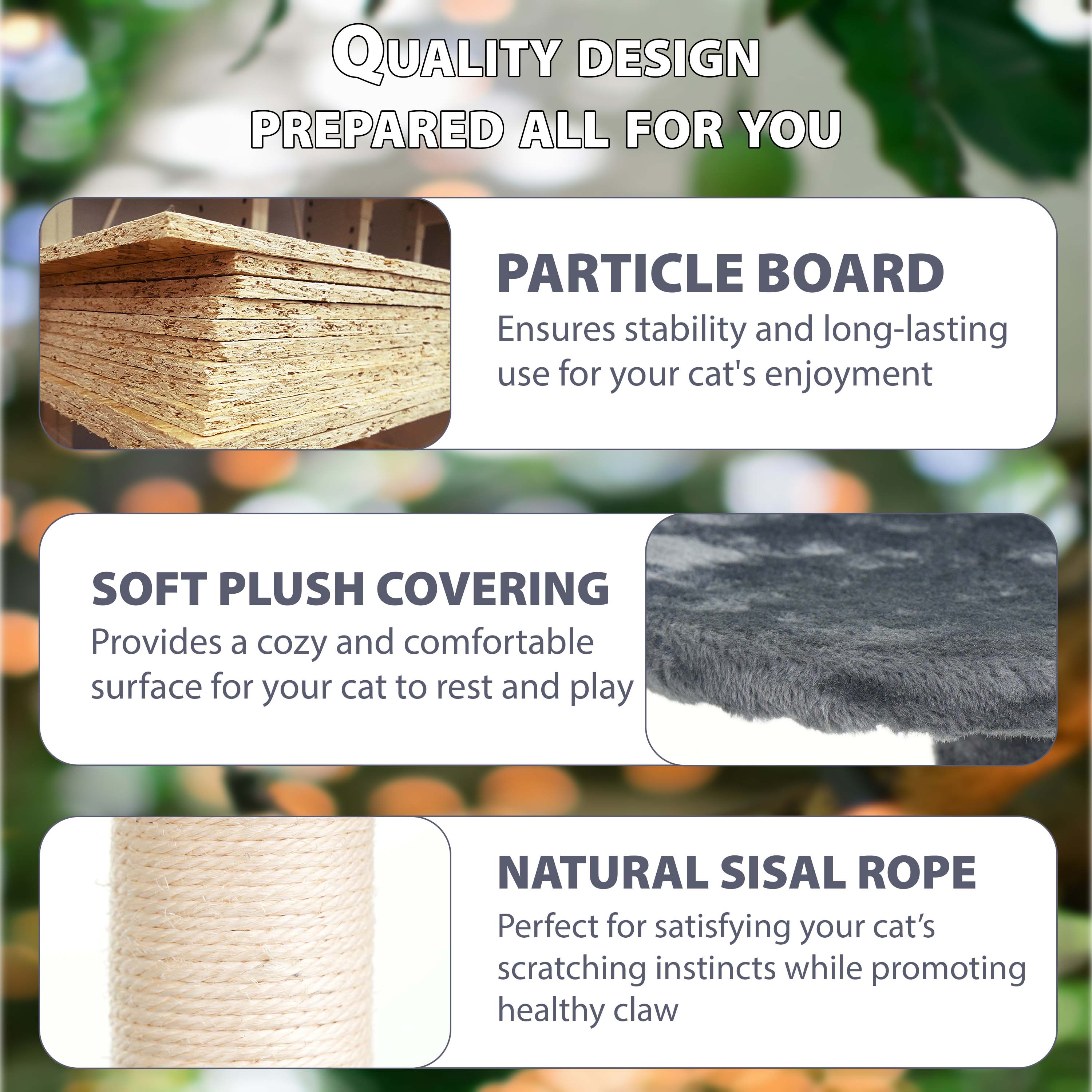 138cm Large Cat Tree Multilevel Scratching Post