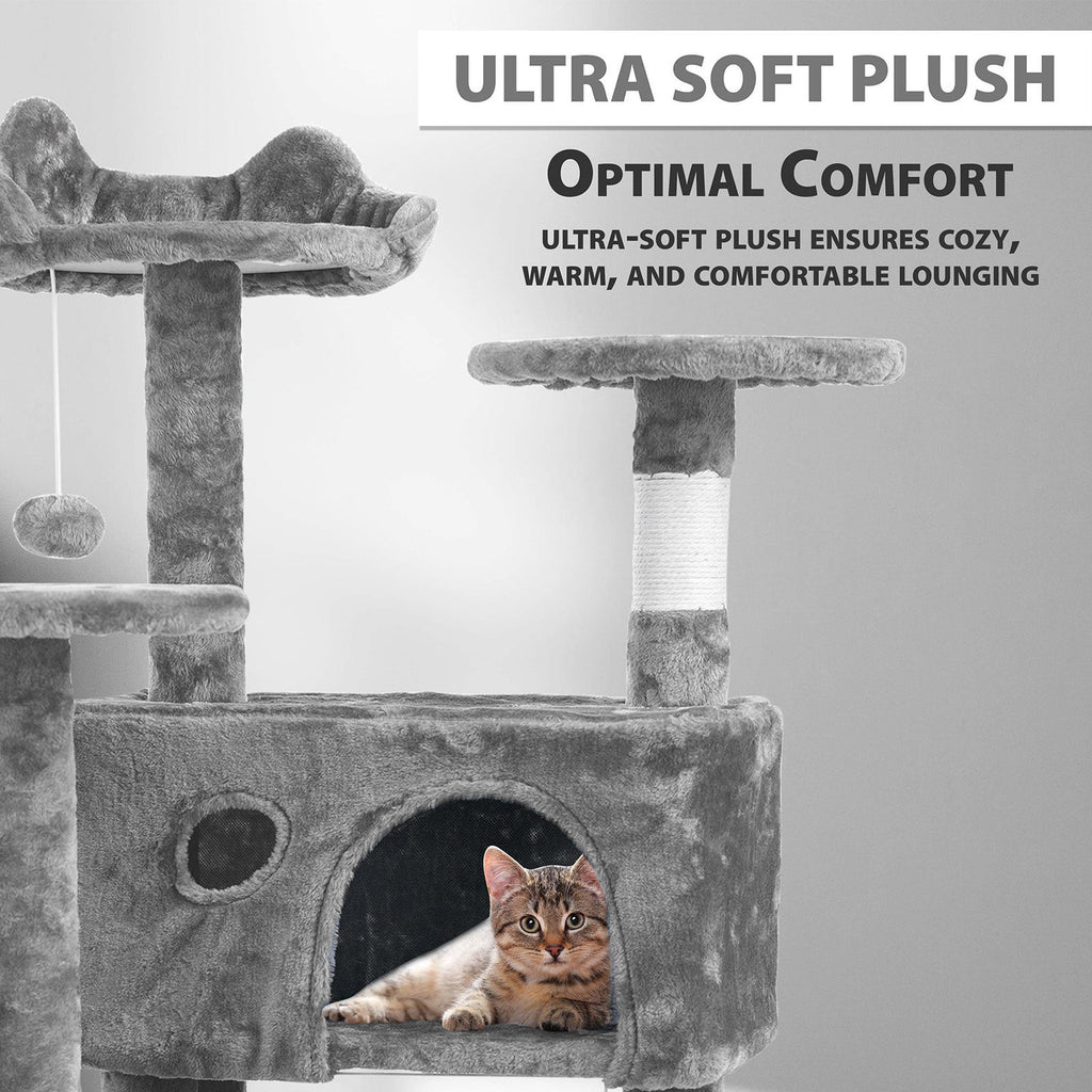 138cm Large Cat Tree Multilevel Scratching Post