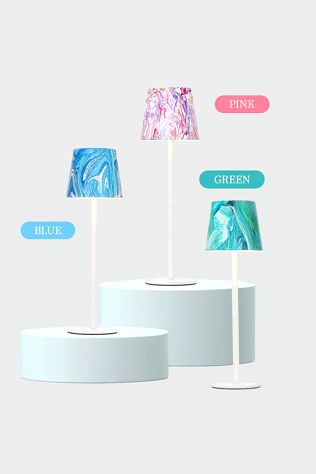 Cordless LED Table Lamp Rechargeable Light IP54 Touch Dimmable Various Colours