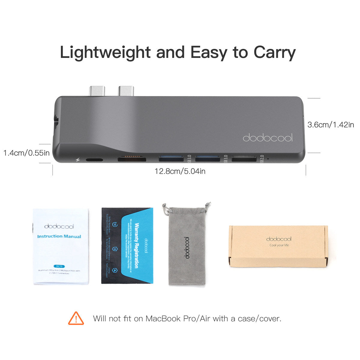 MacBook Docking Station Premium Aluminium Alloy 8-in-2 Hub for Pro & Air