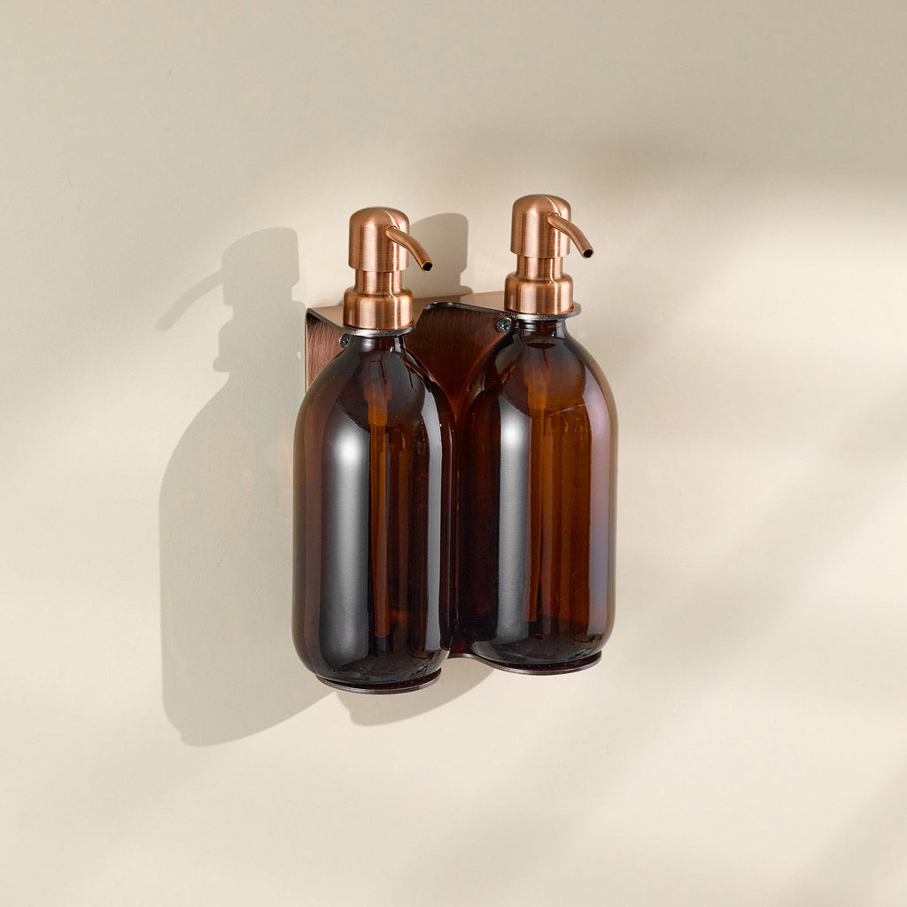 Copper Double Wall Mounted Soap Dispenser