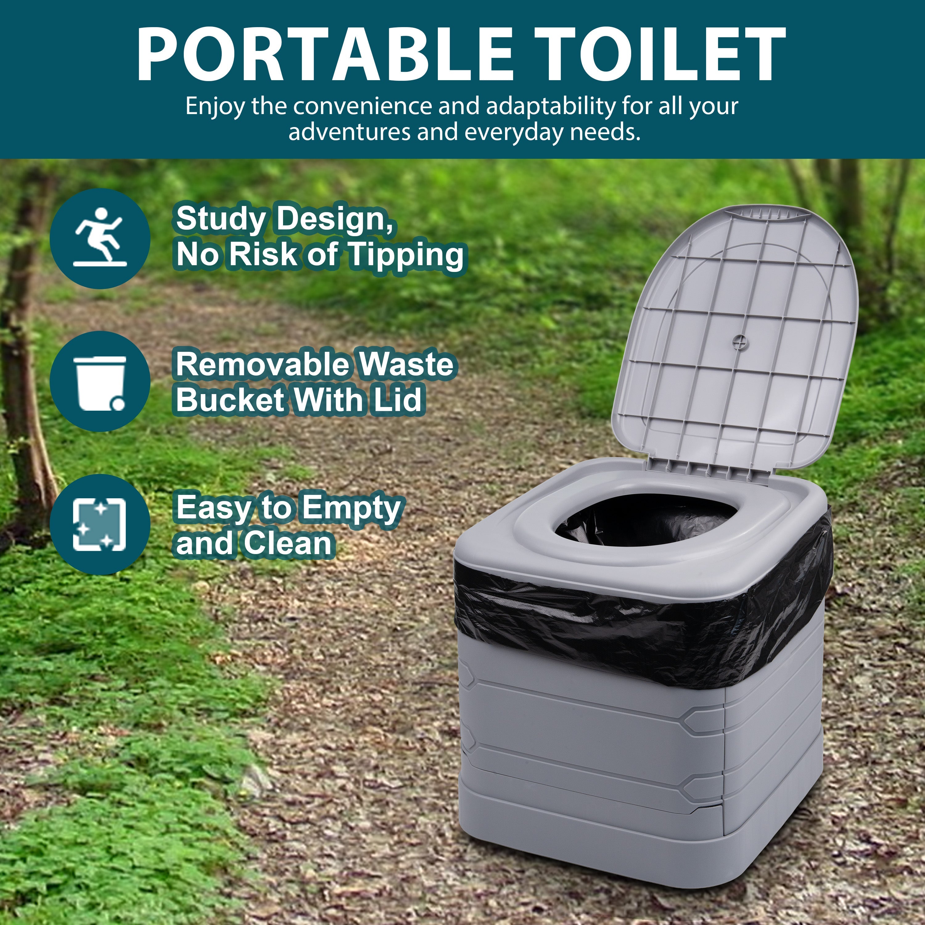 24L Portable Folding Camping Toilet