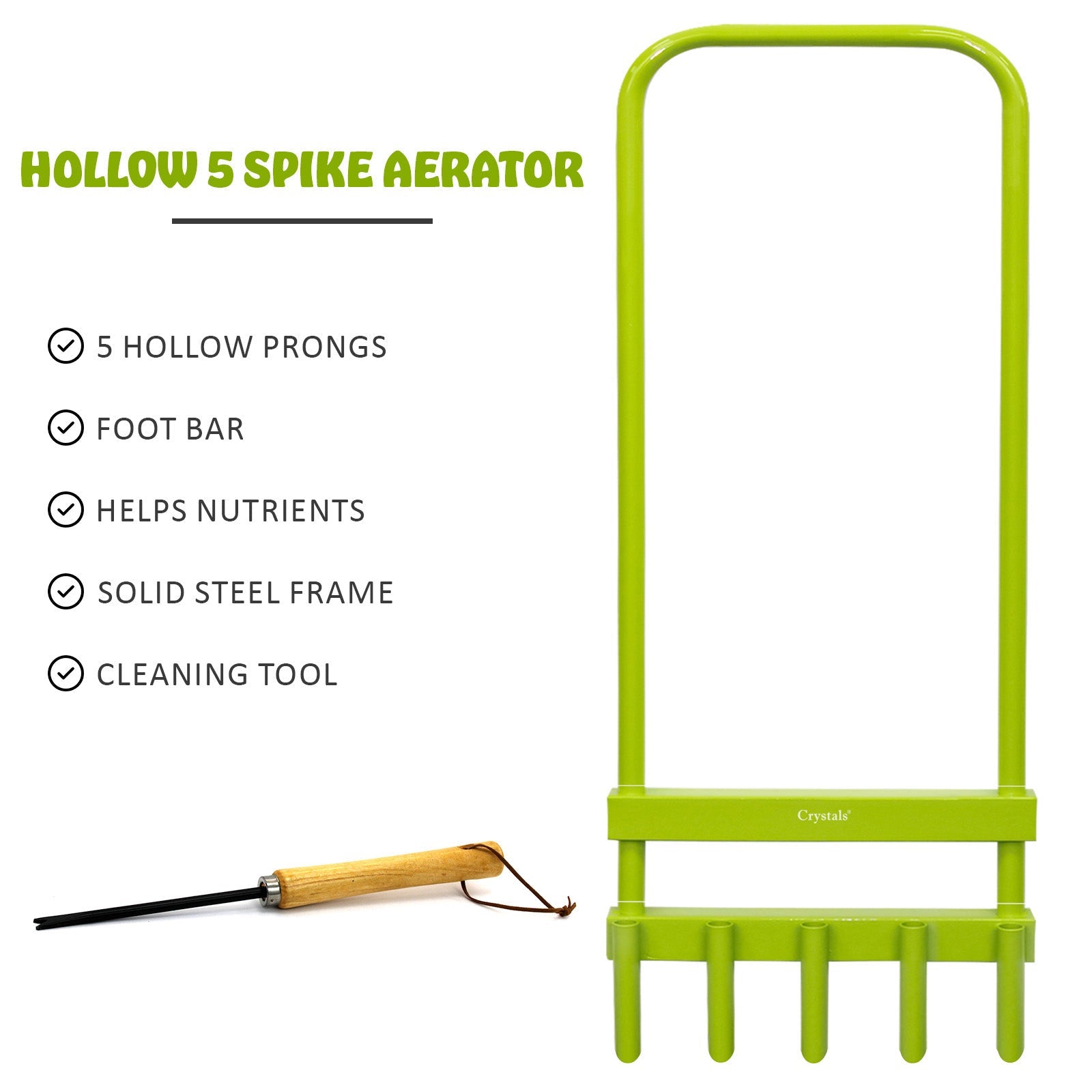 5 Hollow Tine Spike Hand Lawn Aerator