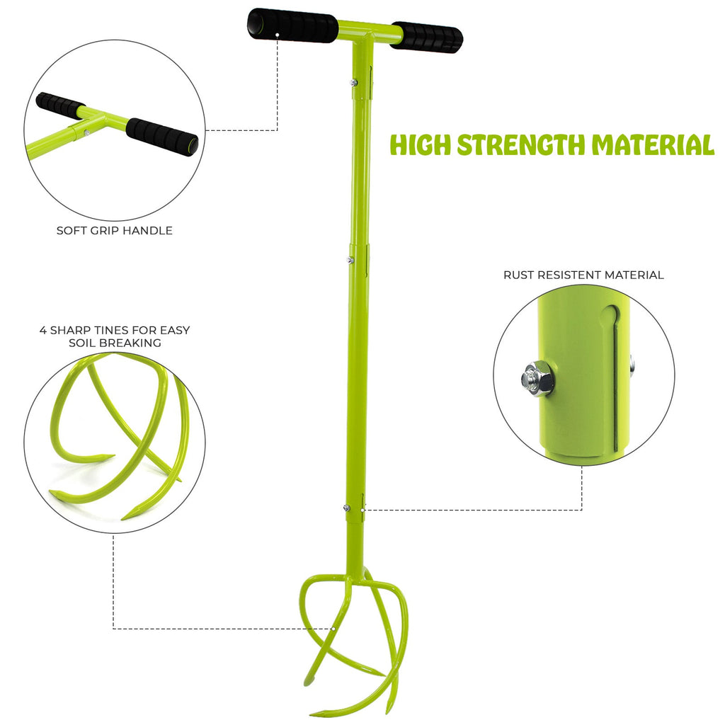 35" Long Handle Garden Gardening Cultivator Rotavator
