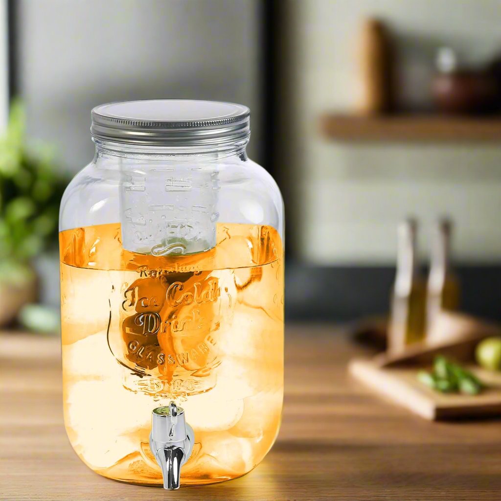 4L Glass Vintage Beverage Drinks Dispenser