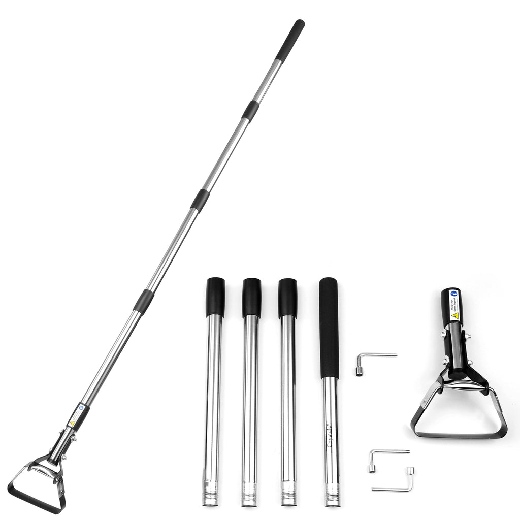 2 in 1 Garden Long Handle Thatch Rake + Hoe