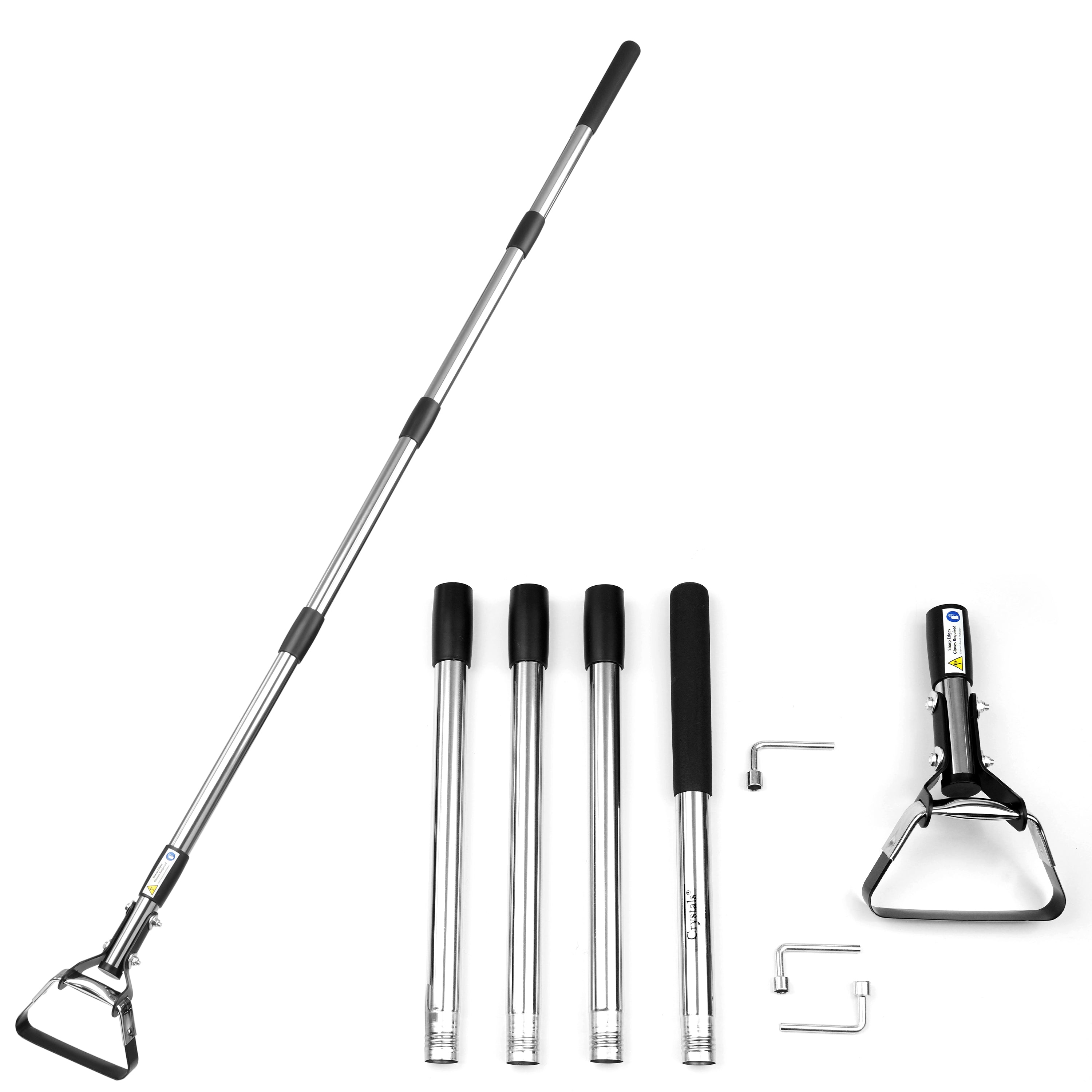 2 in 1 Garden Long Handle Thatch Rake + Hoe