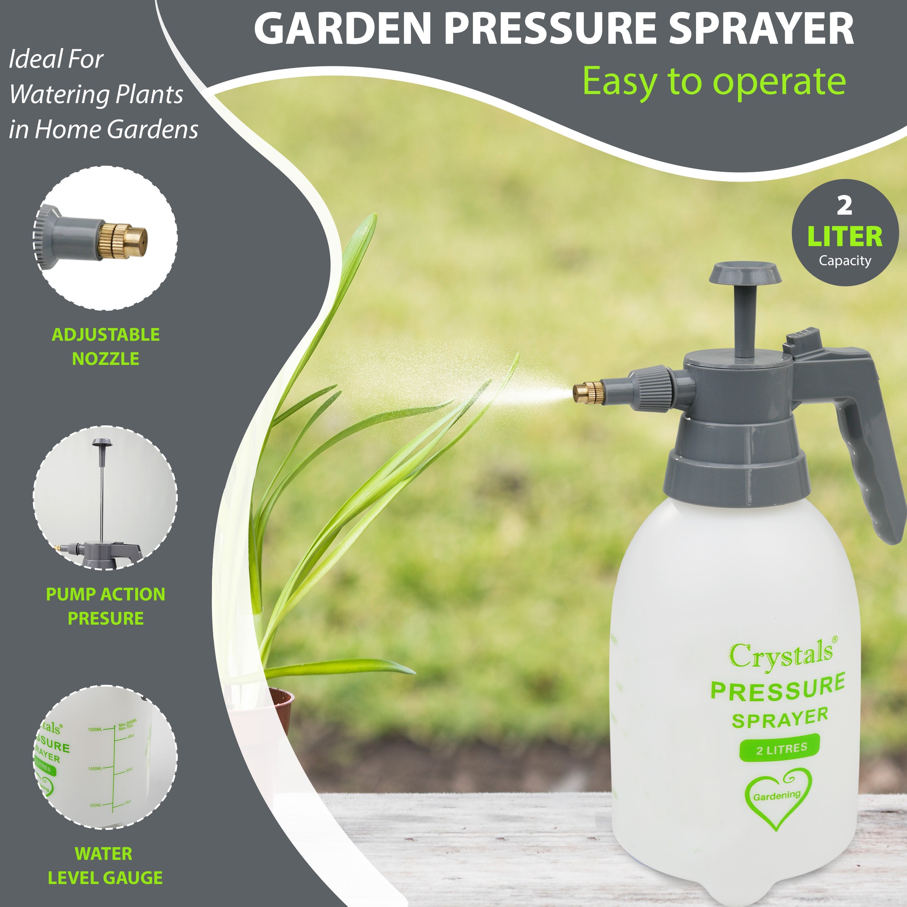 2 or 3 L Garden Hand Pump Pressure Sprayer