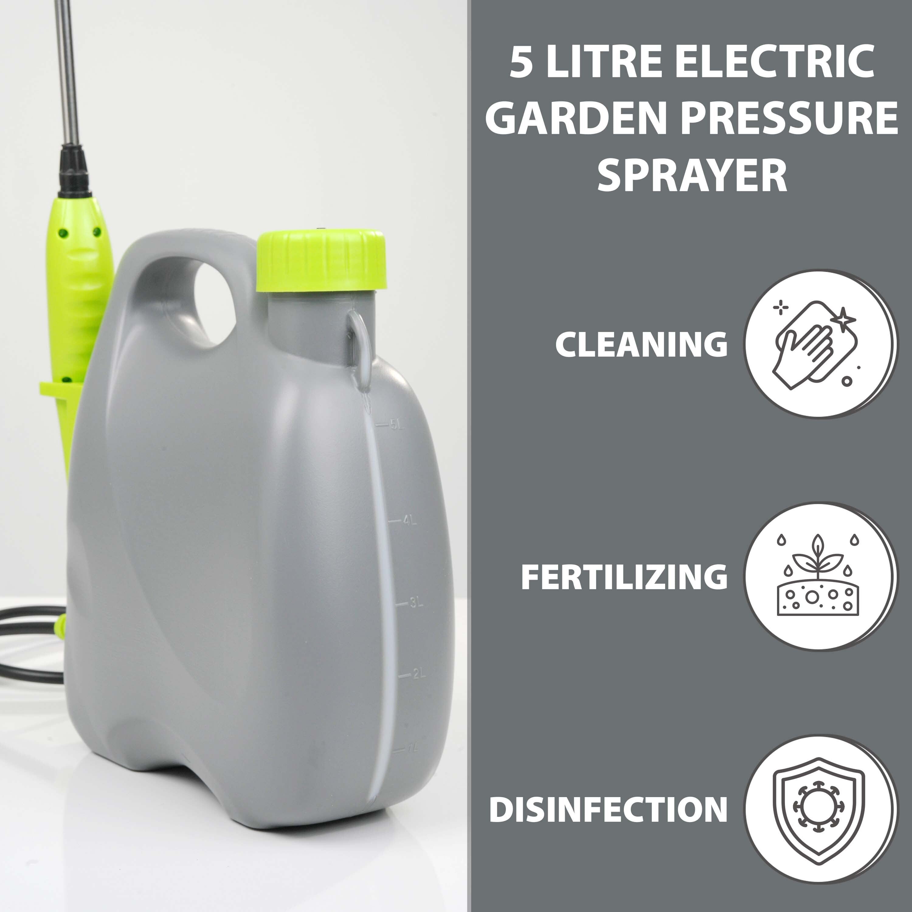 5L Electric Garden Sprayer with 3 Mist Nozzles