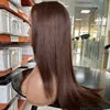 Ready to Ship Layer Cut Wigs Chocolate Brown Colored Straight 5x5 Glueless Human Hair Wig Wear & Go Layered Hair Cut Lace Wig