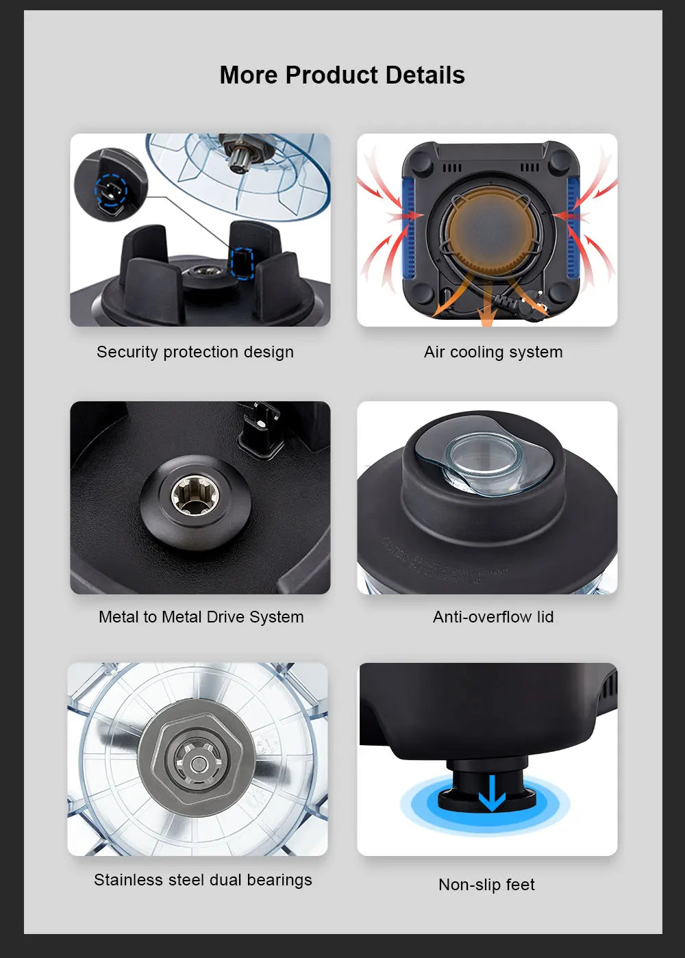 BioloMix【7 Years Warranty】BPA Free Heavy Duty Commercial Grade Blender Professional Mixer Juicer Ice Smoothies Peak 2200W