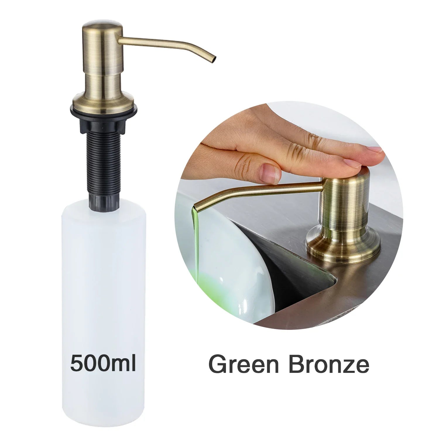 Kitchen Soap Dispensers 500ml Build in Dispenser Soap For Kitchen Bathroom Accessories Stainless Steel Pump Liquid PE Bottle