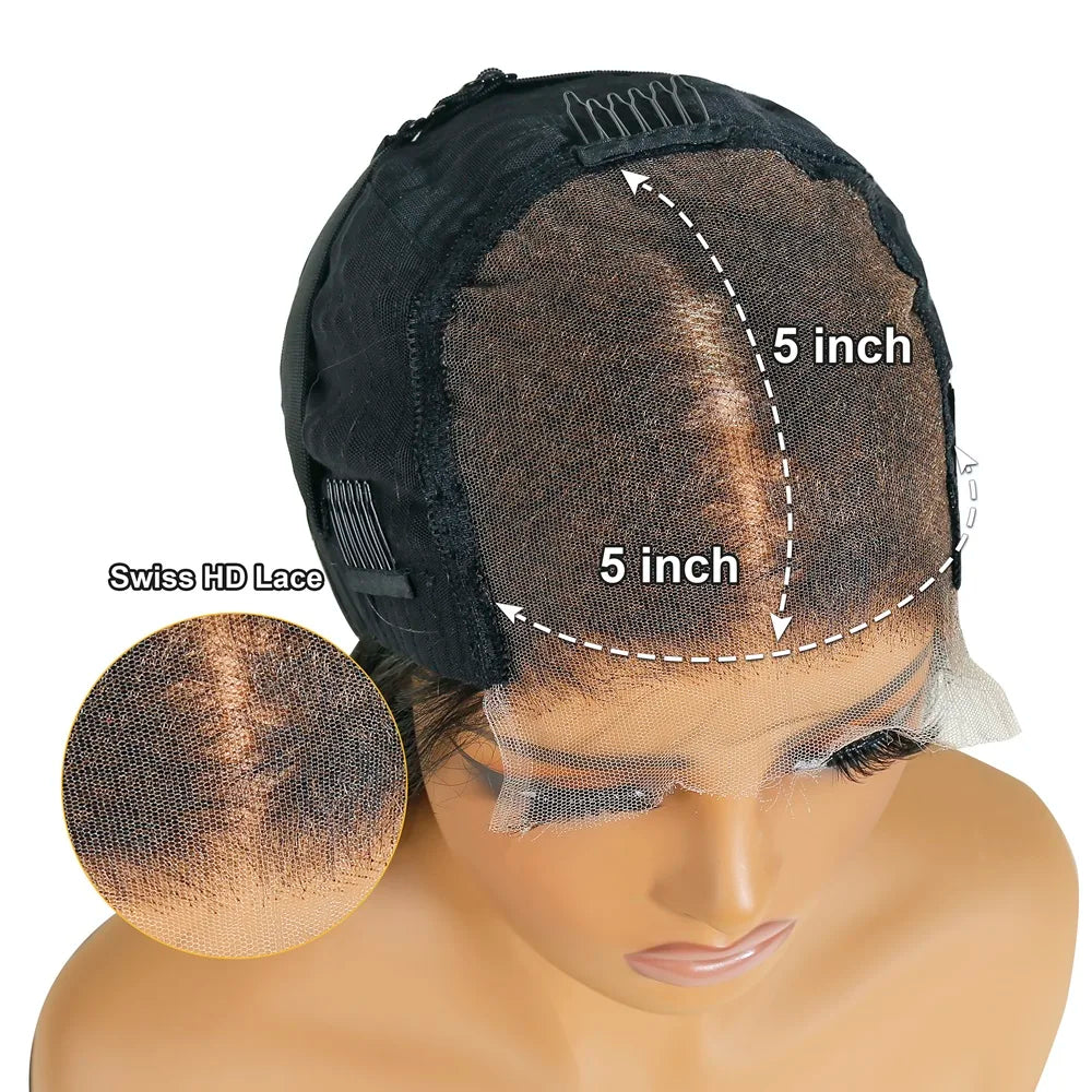 Free Shipping Straight 16 18 20" 5x5 hd Lace Closure Glueless Wigs Layered bob Cuticle Aligned Raw Virgin Hair Wig on Hair Salon