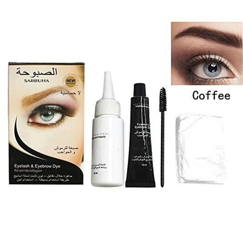 Professional Eyelash Eyebrow Dye Gel - 15-Minute Fast Tint Brown Black Color Cream Kit