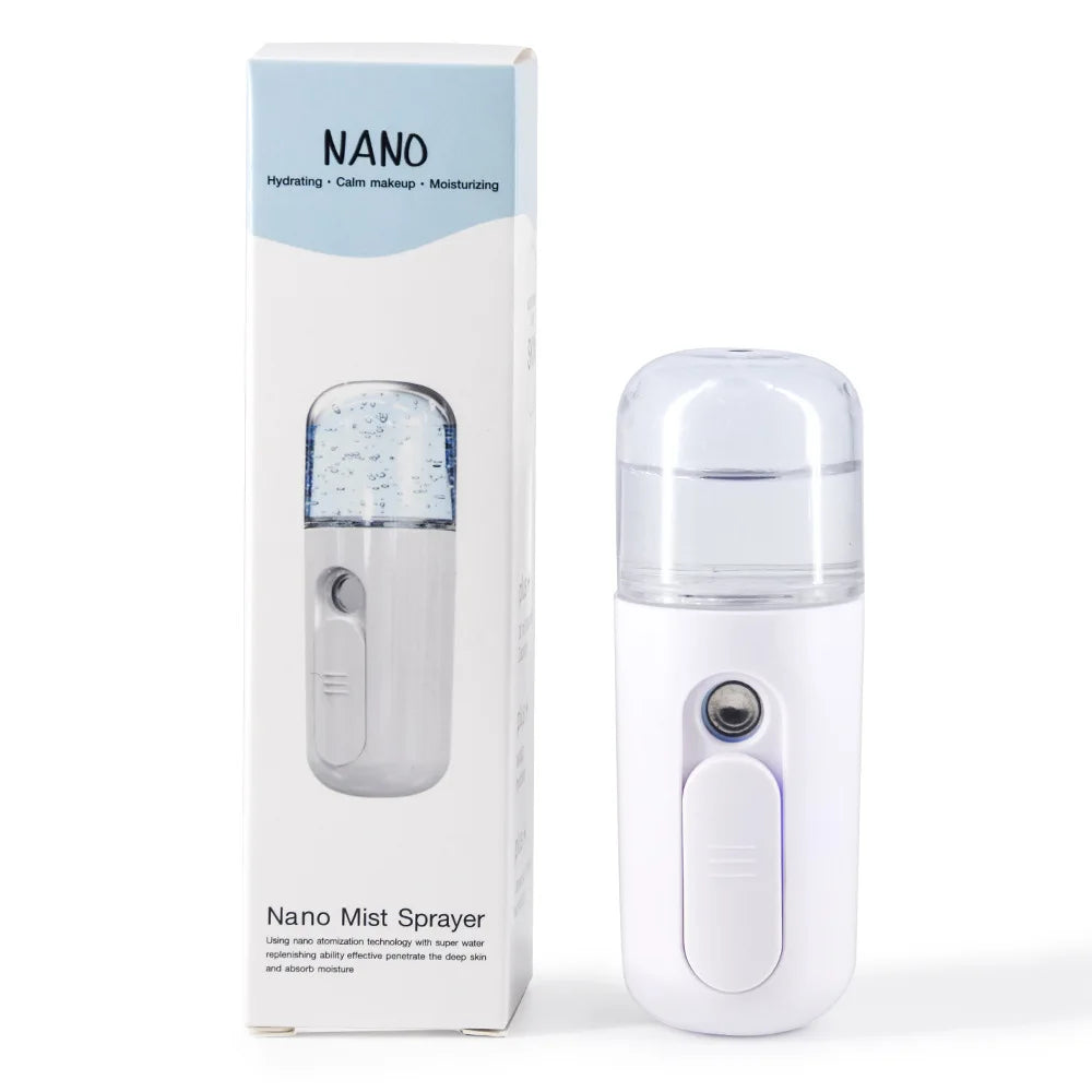 Mini 30mL Face Steamer USB Rechargeable Nano Facial Mister Beauty Portable Humidifier Diffuser Moisturizing Skin Care Tools