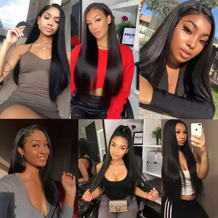 Pre Plucked 4x4 Lace Closure Wig Transparent Lace Front Human Hair Wig Brazilian Straight HD Lace Frontal Wig for Black Women