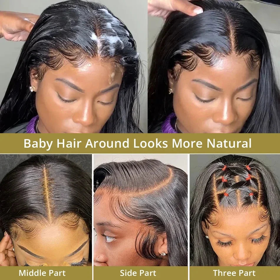 Raw 13x4 Straight Indian Hair Wigs Human Hair Full Transparent Lace Front Wigs for Black Women