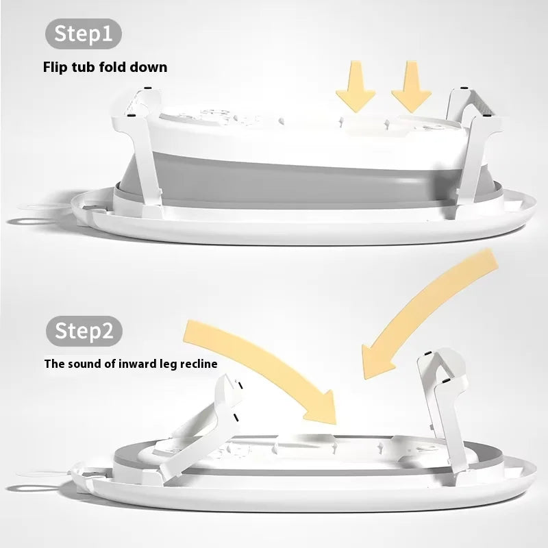 Multifunctional Digital Display Temperature Sensing Foldable Large Baby Bathtub for Newborn Toddler & Infant Home Supplies