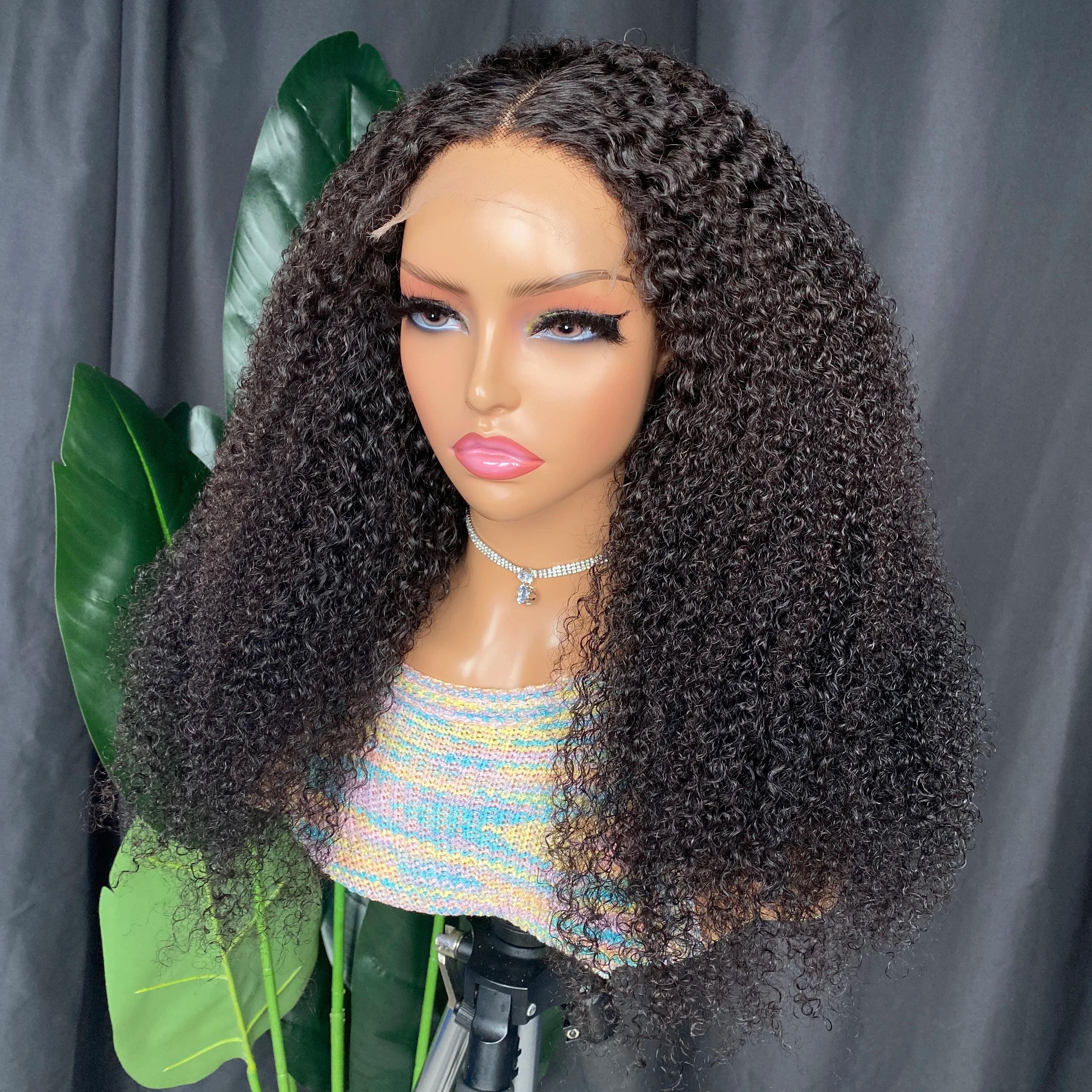 Wholesale Brazilian Indian Raw Remy Virgin Human Hair Natural Color Kinky Curly 5x5 HD Lace Glueless Wig