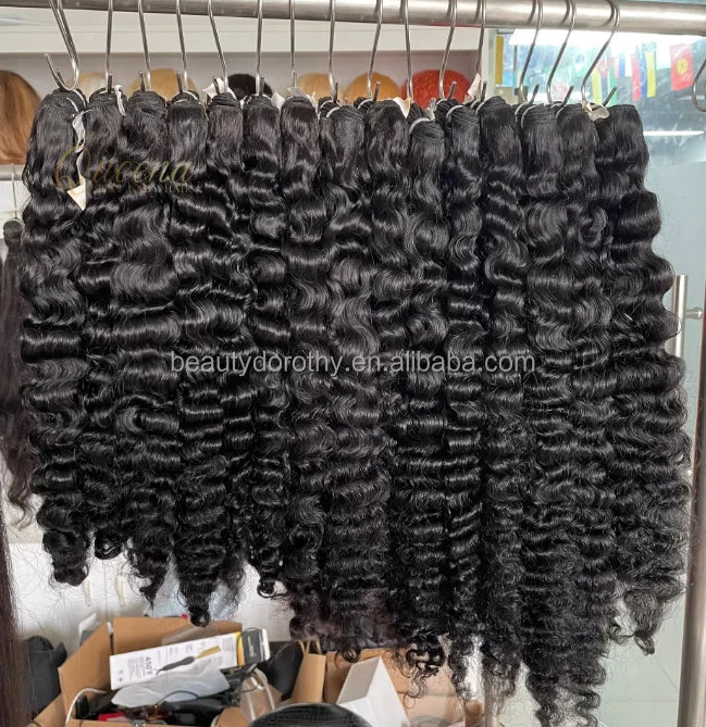 Wholesale Natural Raw Human Hair Bundle Cuticle Aligned Burmese Curly  Human Hair Weave Bundle Vendors