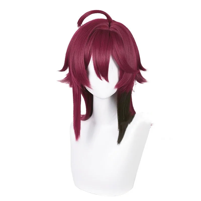 Wholesale Shikanoin Heizou Wig Cosplay 50cm Medium Long Dark Red Synthetic Genshin Impact Anime Halloween Party Hair Wig