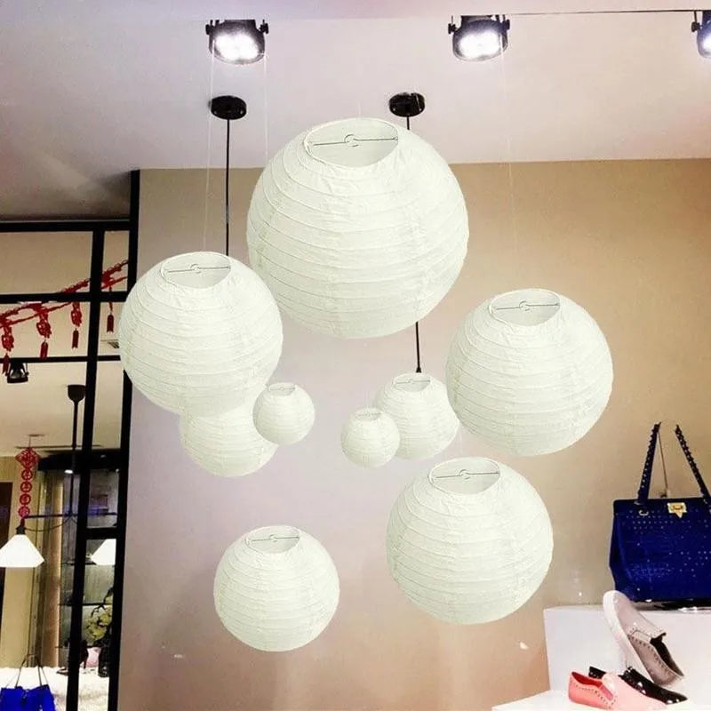 25cm 30cm Round Chinese Paper Lantern Wedding Birthday Party Decoration Holiday Supplies Paper Lamp Covers Shades Decor