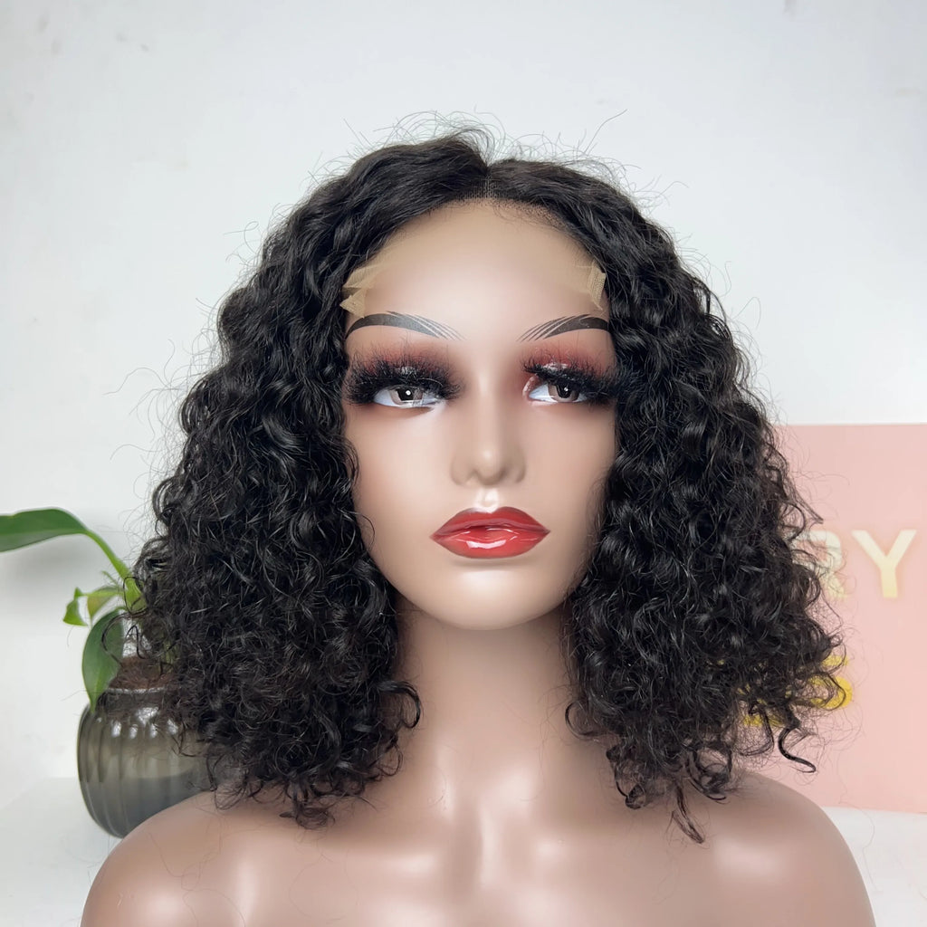 Wholesale Bob Wigs 5*5 Water Bob Wig Natural Virgin Hair Transparent Lace Wig Human Hair Glueless