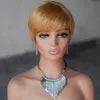 Pixie Cut Human Hair Wig Short Straight  Layered Full Machine Made Wig 100% Remy Human Hair for Black Women Natural