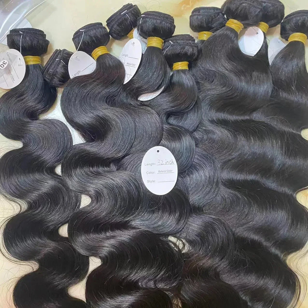 Natural Raw Human Hair Bundles Wholesale Vendor Cambodian Virgin Cuticle Aligned Hair Body Wave Cambodian Raw Hair