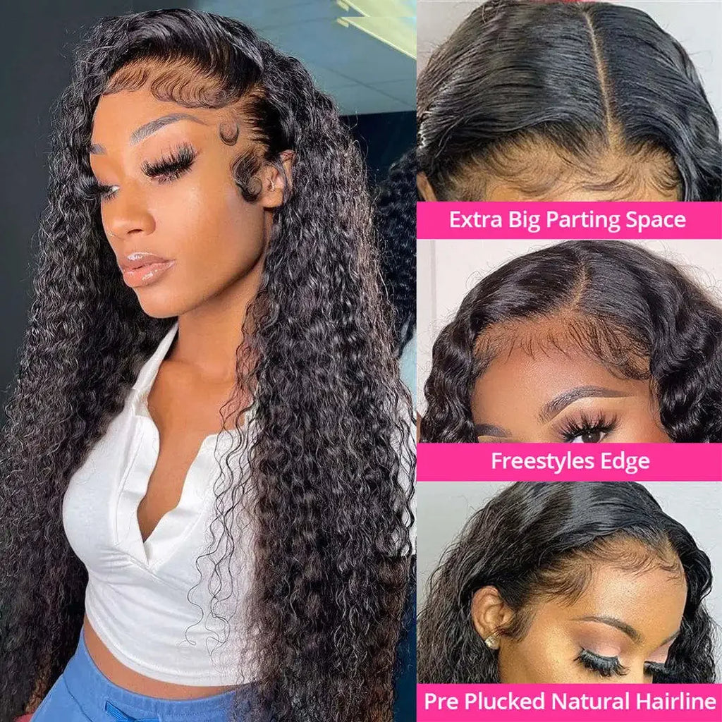Wholesale 180% Density Kinky Curly Human Hair Wig Cheap Brazilian Human Hair 5x5 HD Transparent Lace Front Wigs for Black Women