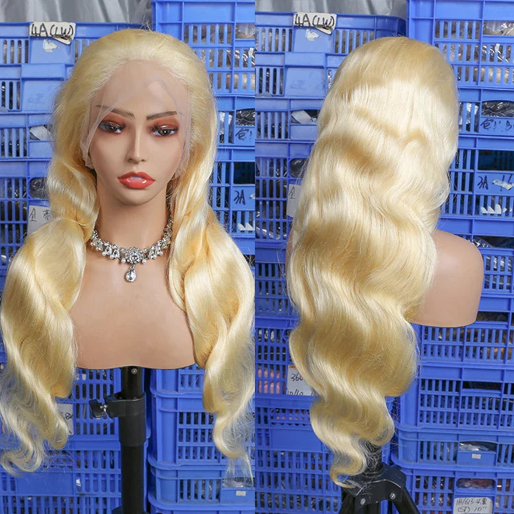 Raw 613 HD Lace Wigs Raw Human Hair Lace Front, Blonde 613 Deep Wave Vietnamese Hair Wig, Glueless 13X6 HD Full Lace Frontal Wig