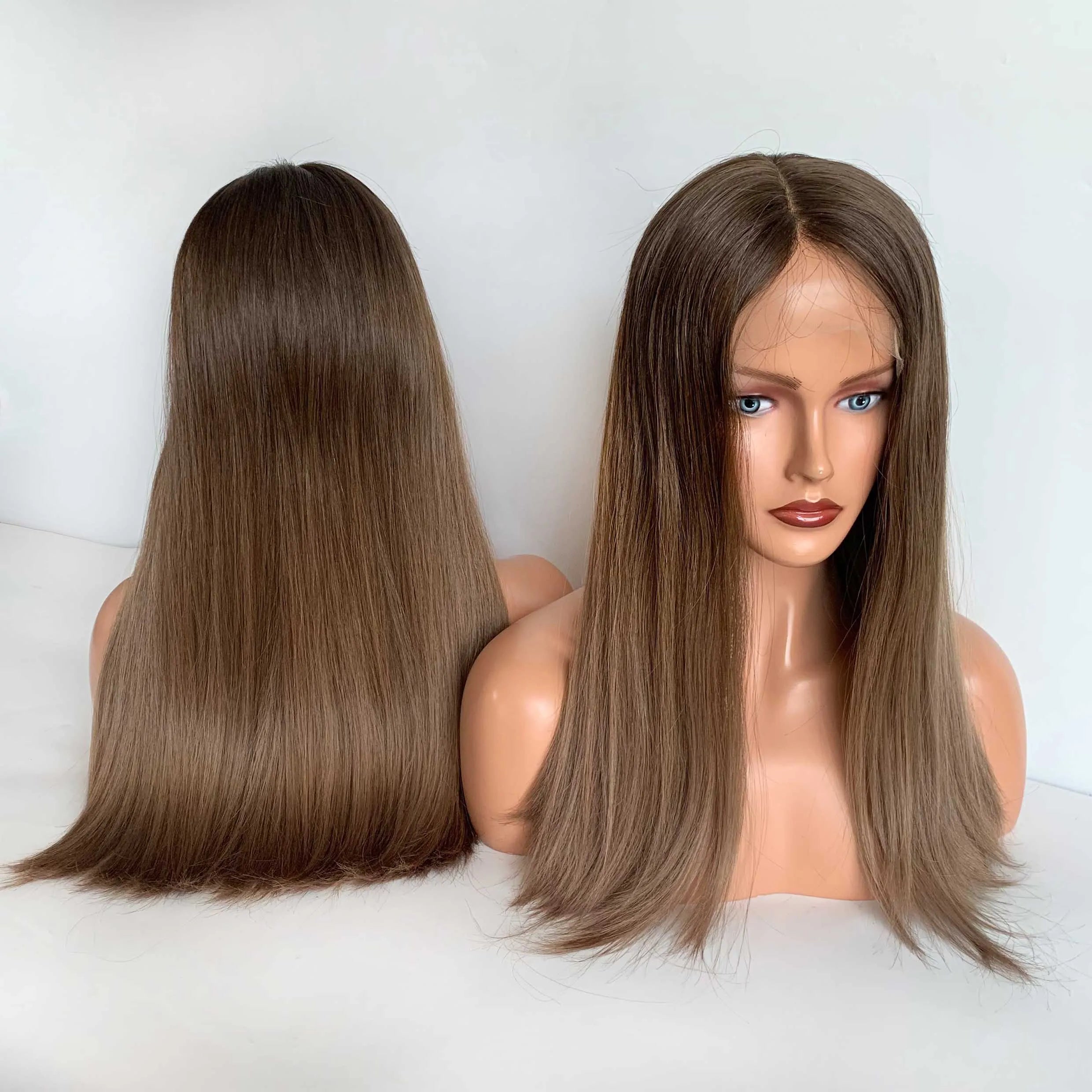 Fasimei Factory Luxury Human Hair Russian Hair Jewish Wig Natural Wavy Lace  Top Jewish Kosher Wig