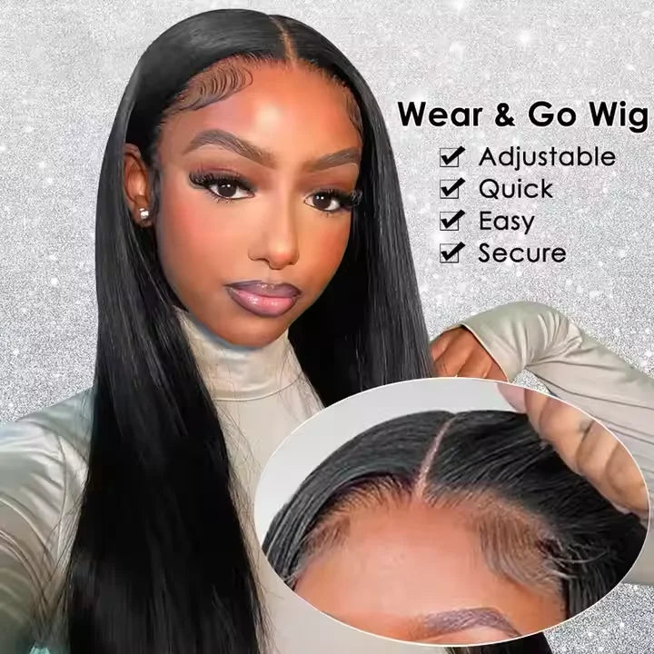 13X4 Long Straight Natural Swiss Lace Wigs Raw Indian Hair HD Lace Frontal Wig Bone Straight Human Hair Wig for Black Women