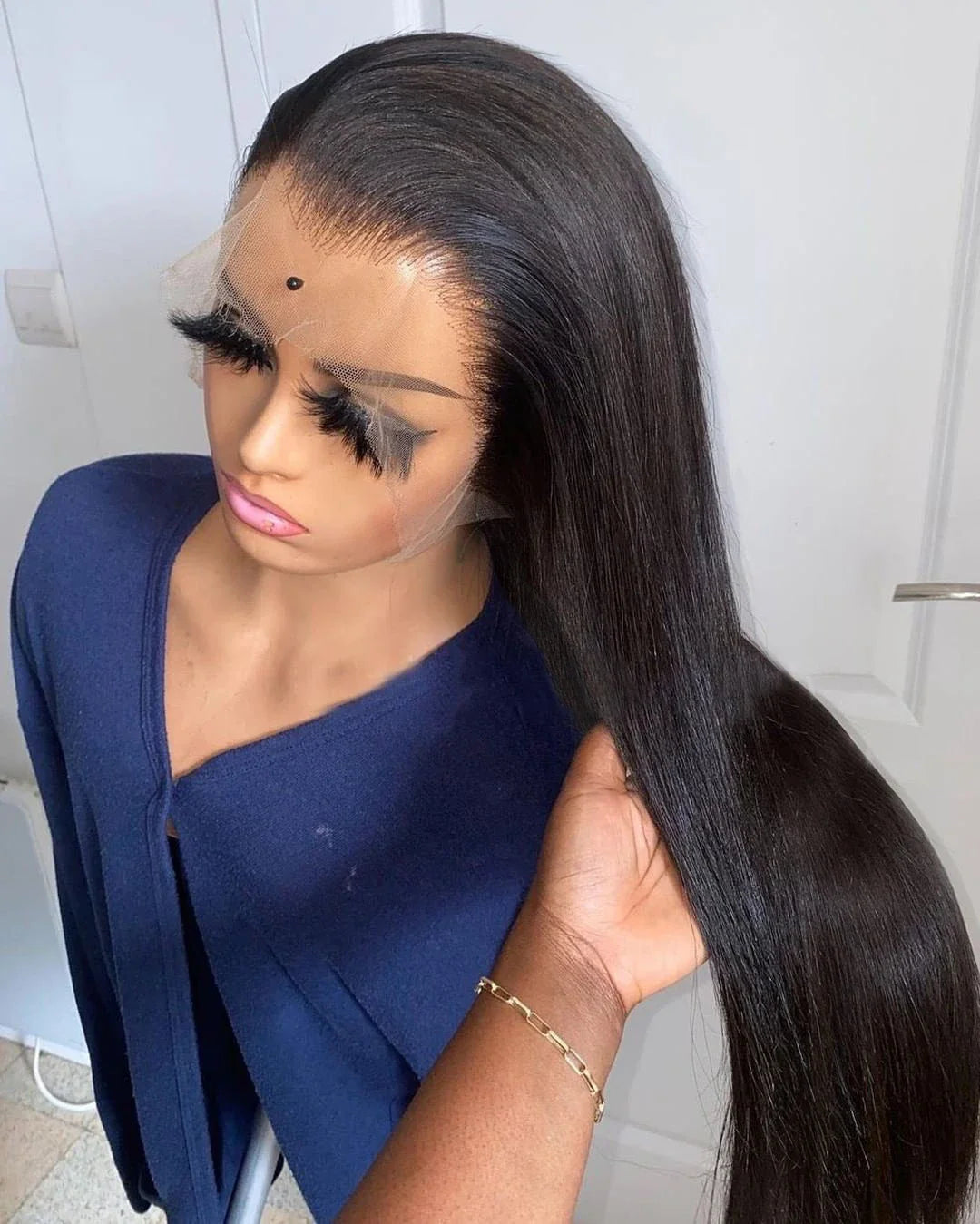 Ready to Ship Cheap 10A Silk Straight 13x6 HD Transparent Lace Front Lace 100% Nature Indian Hair Remy Human Hair Wigs for Women