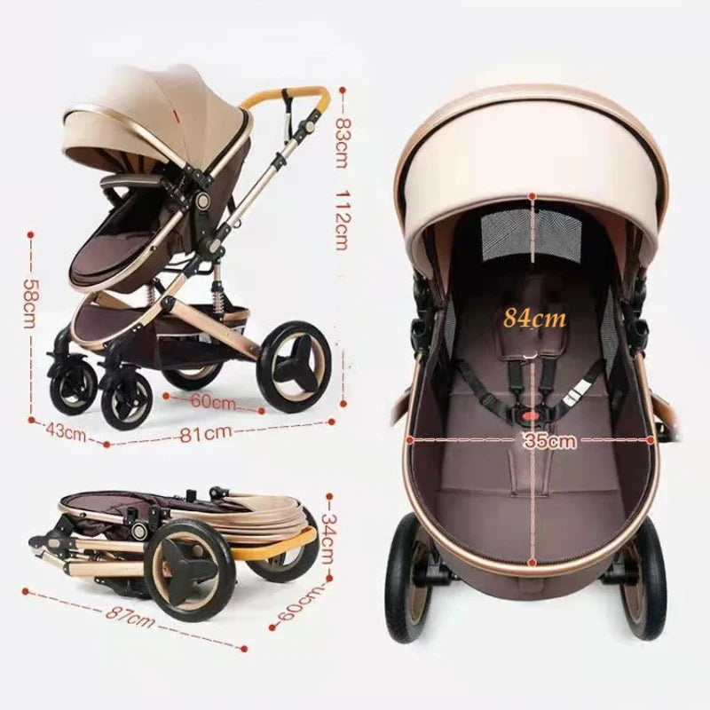 Purorigin Pram for Babies Factory Cheap Price 4 Wheels Light Weight Foldable 2 in 1Baby Stroller Baby Carrier  Newborn