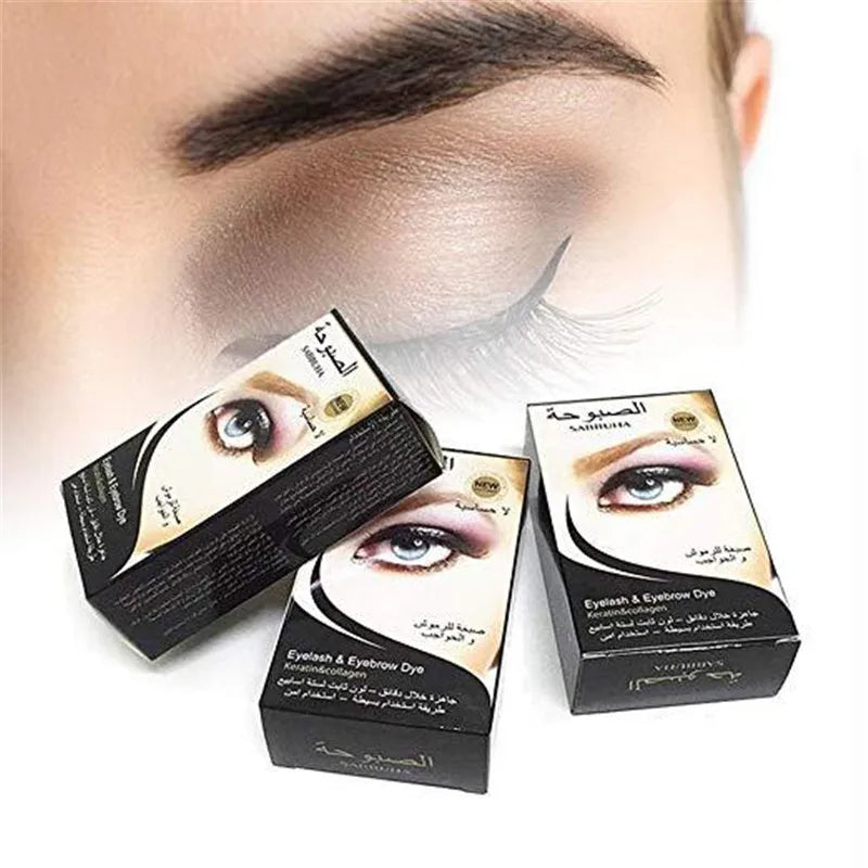 Professional Eyelash Eyebrow Dye Gel - 15-Minute Fast Tint Brown Black Color Cream Kit