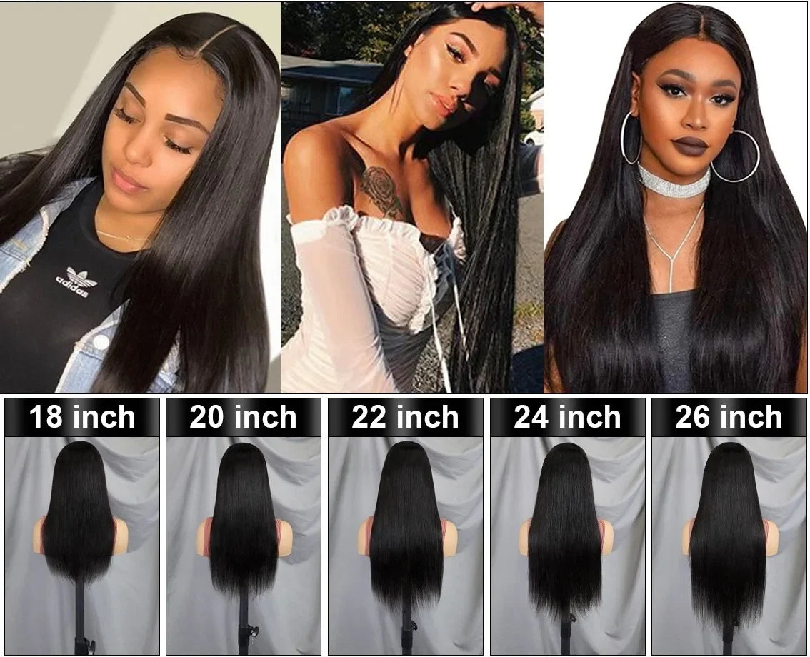 Raw 13x4 Straight Indian Hair Wigs Human Hair Full Transparent Lace Front Wigs for Black Women