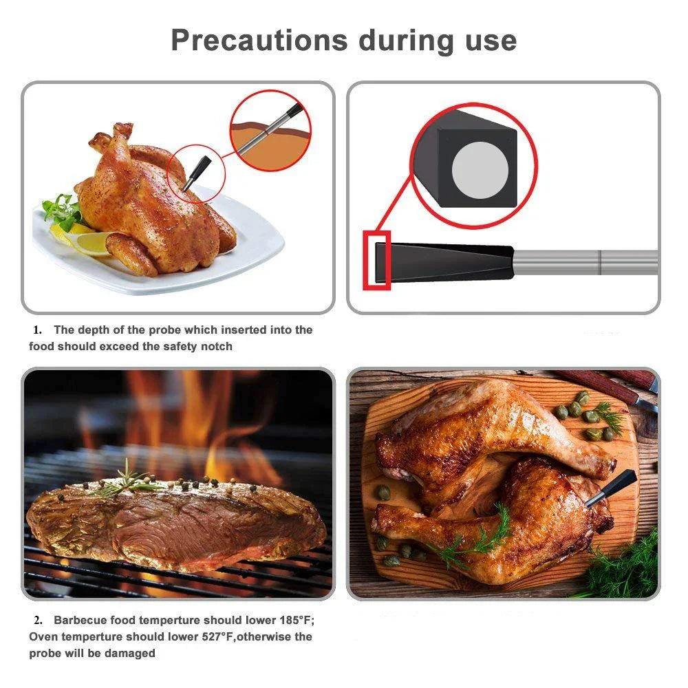 Wireless Meat Food Thermometer for Oven Grill BBQ Steak Turkey Smoker Kitchen Smart Digital Bluetooth Barbecue Gifts MeatChamp