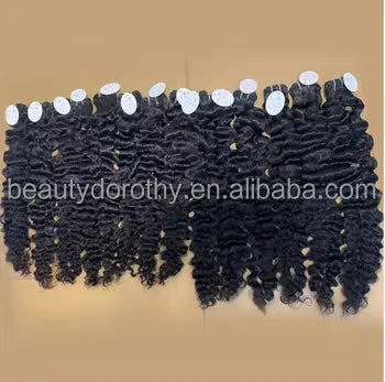 Wholesale Natural Raw Human Hair Bundle Cuticle Aligned Burmese Curly  Human Hair Weave Bundle Vendors