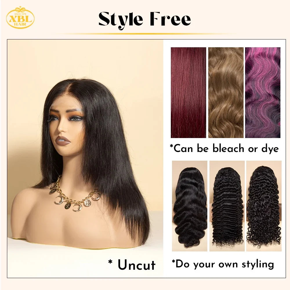 Free Shipping 100% Pure Natural 16 18 20"cuticle Aligned 5x5 hd Lace Closure Raw Virgin Layers  Human Hair Wig for Black Women