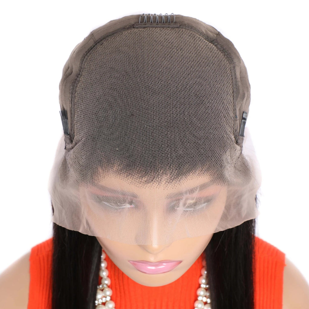 Wholesale 30Inches Bone Straight Human Hair Wig for Glueless Soft Shiny Natural Color 13X4Swiss Lace Front Raw Vietnamese Virgin