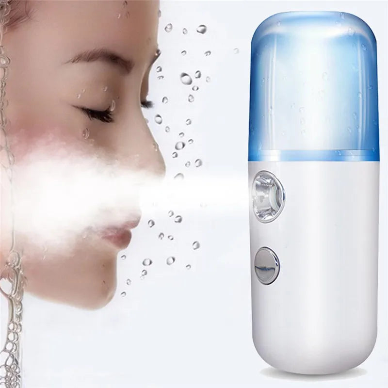 Mini 30mL Face Steamer USB Rechargeable Nano Facial Mister Beauty Portable Humidifier Diffuser Moisturizing Skin Care Tools
