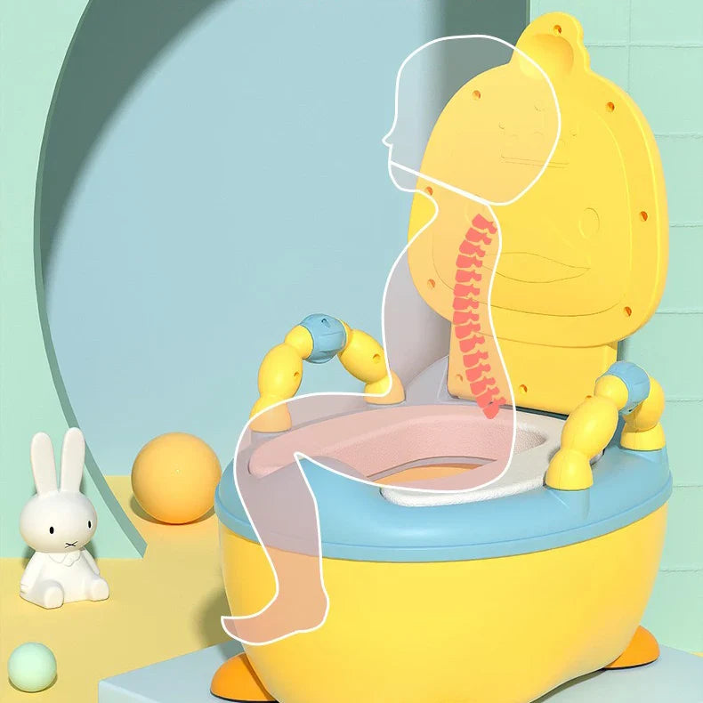Oversized Yellow Duck Folding Toilet Seat Kids Training Anti-Splash Potty Basin Portable Cartoon Patterned Baby Plastic Children